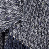 Bloomingville Herringbone Decke Blau Baumwolle Wohndecke 160x130cm