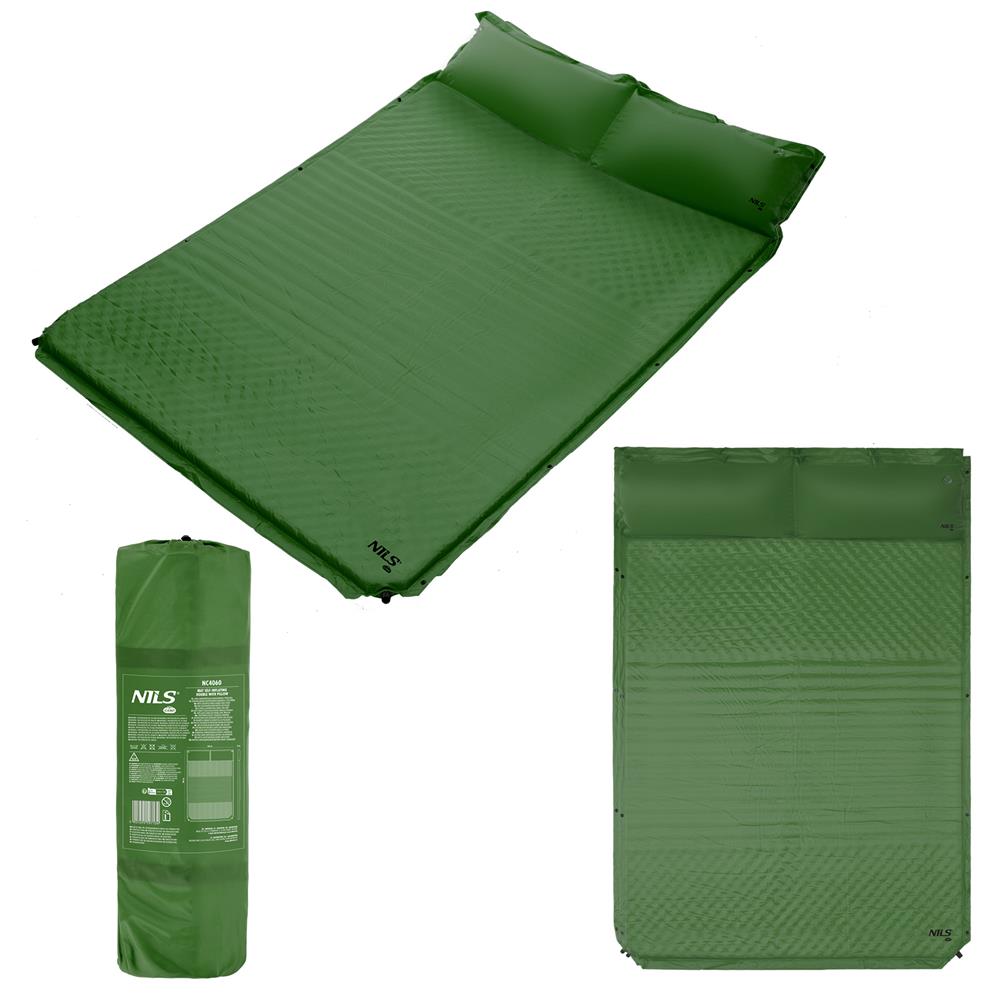 NILS CAMP selbstaufblasende Campingmatte 2 Personen 190 cm grün Isomatte Outdoor