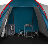 NILS CAMP Highland IV Zelt für 4 Personen Blau-Grau - großes Familienzelt mit Vorraum für Camping & Outdoor