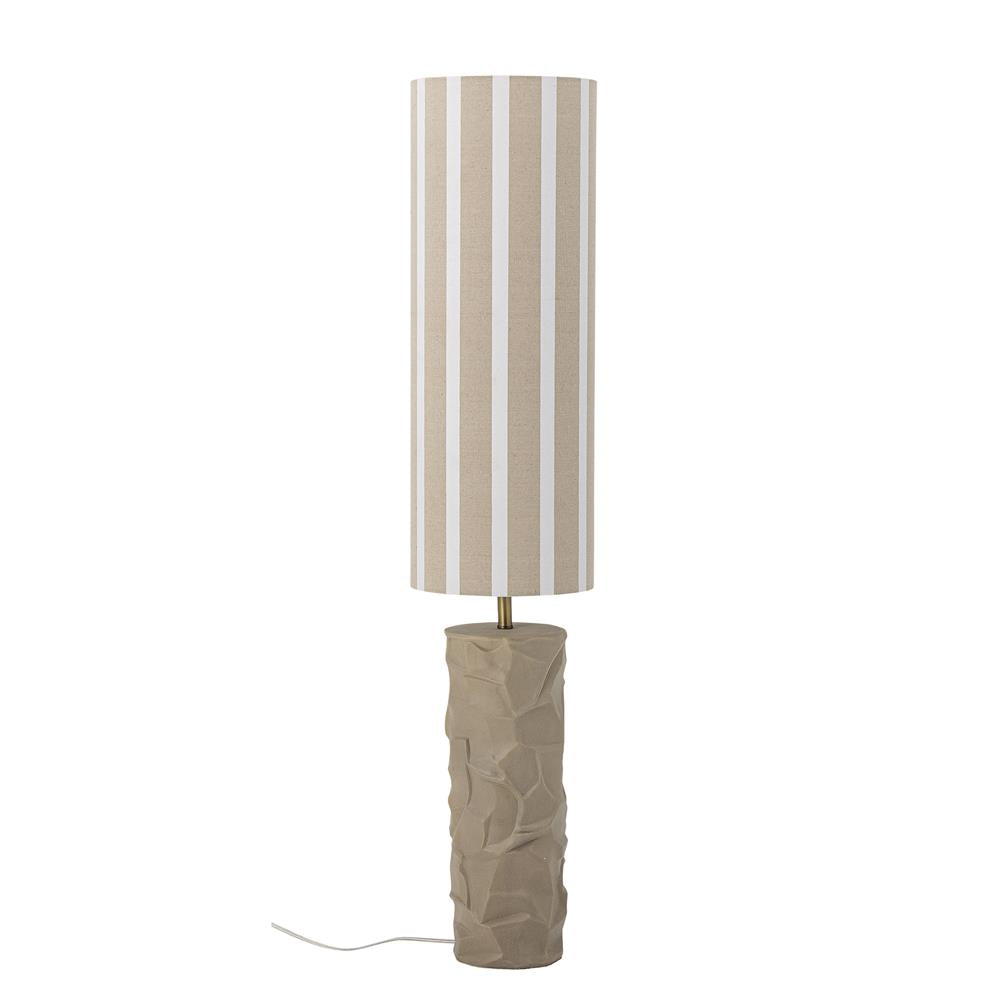 Bloomingville Jani Stehlampe aus Steingut in Natur – elegante Stehlampe fürs Wohnzimmer