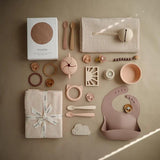 Mushie Beißring Katze, Blush, aus Silikon, BPA-frei