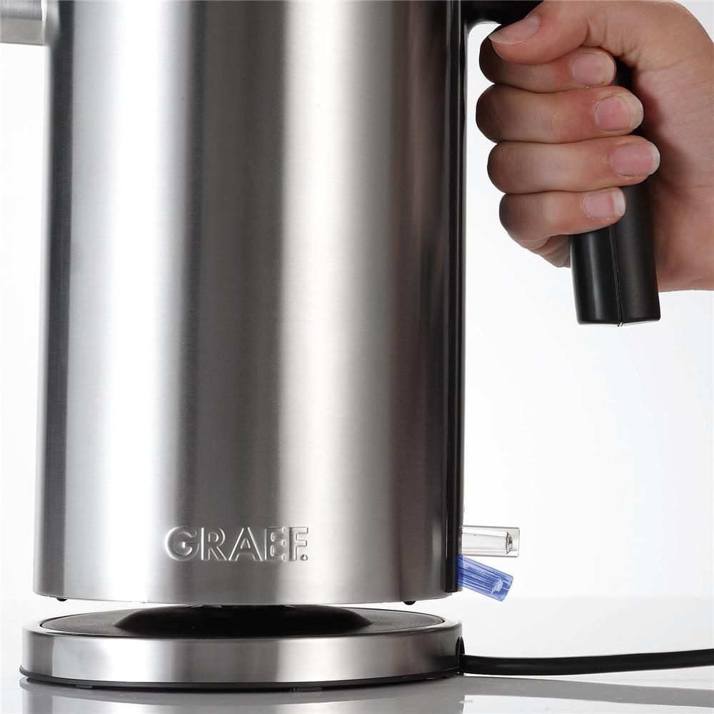 GRAEF 1,5L Edelstahlwasserkocher WK 600 Einwandiger Edelstahl Wasserkocher