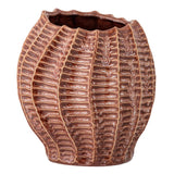 Bloomingville Callon Vase aus Steingut in Rosa, dekorative Designvase & Pflanzgefäß im mediterranen Stil
