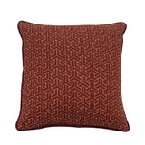 Bloomingville Zharai Kissen 50x50 cm rot - Baumwollkissen mit Blumenmuster & Samtpaspel für Sofa