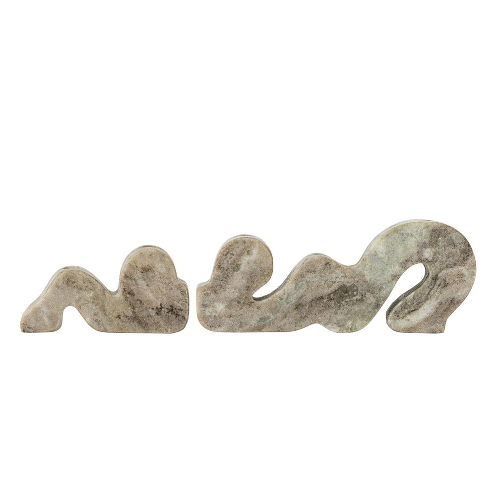 Bloomingville Liabella Kerzenhalter Natur Marmor 2er Set – elegantes Deko-Set