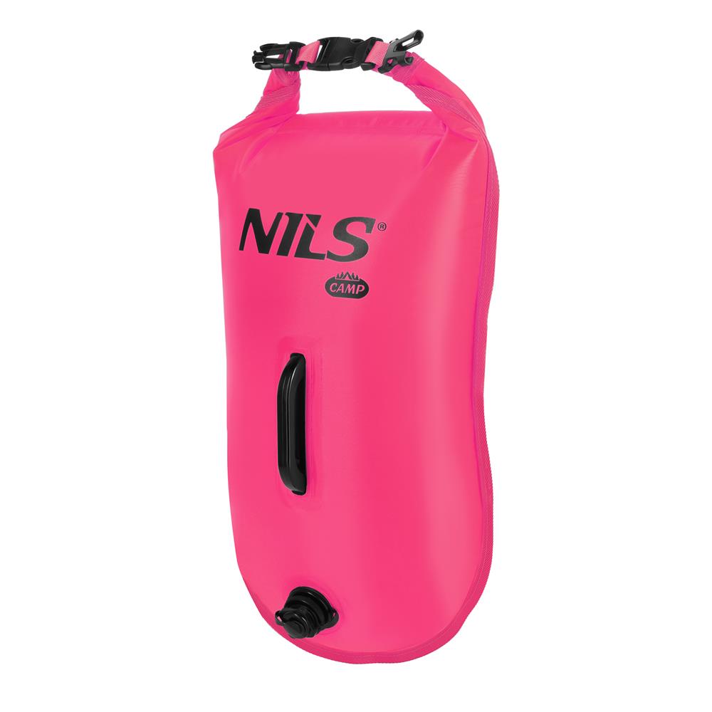 NILS CAMP Schwimmboje 3-in-1 Dry Bag 28L pink Rucksack für Outdoor Wasser Sport