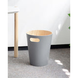 Umbra Woodrow Abfalleimer, Grau/Holz, 7,5 Liter, Zweifarbiger Papierkorb