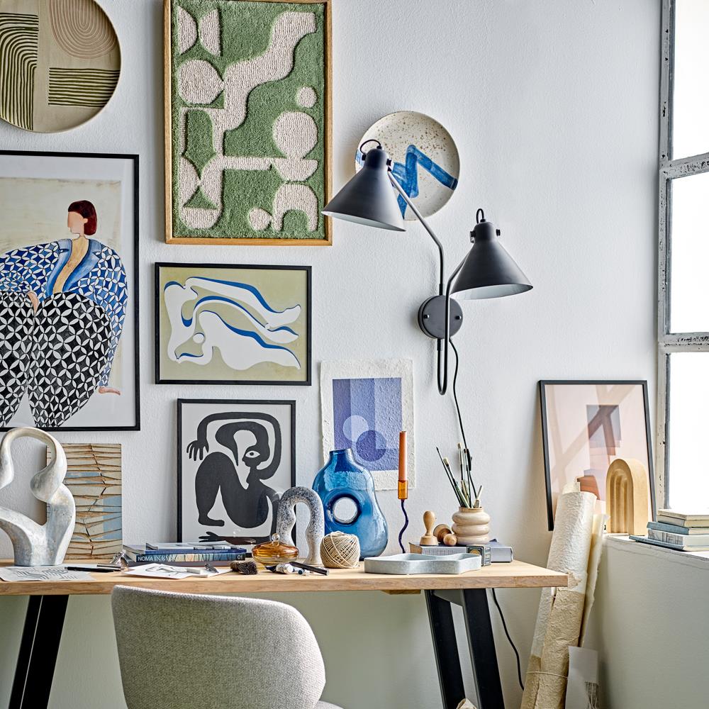 Bloomingville Longton Wanddekoration aus Wolle in Grün – textile Wanddeko fürs Wohnzimmer