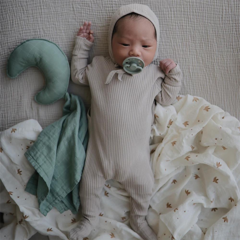 Mushie Musselin-Baby-Wickeldecke, Sparrow, Pucktuch aus 100% Bio-Baumwolle