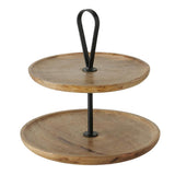 BOLTZE Etagere Kabir 35cm 2-stöckig Holz mit Griff für Dekoration Elegantes Skandinavisch Design