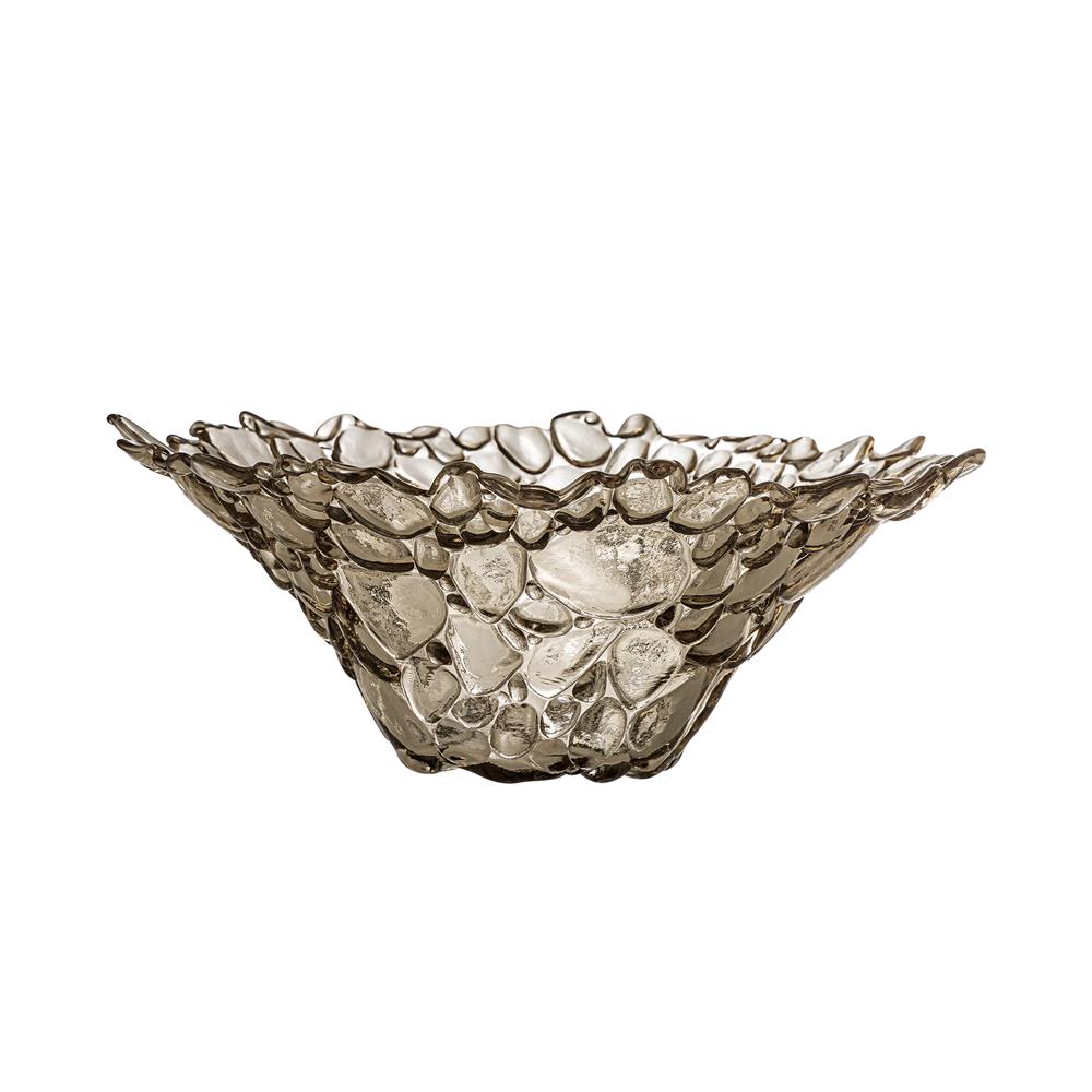 Bloomingville Tinki Dekoschale Glas natur 30 cm strukturiert