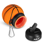 NILS faltbare Trinkflasche 550 ml Silikon Basketball für Camping Outdoor Reisen