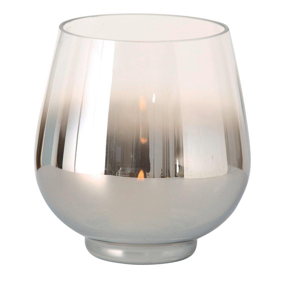 BOLTZE Windlicht Grazia Glas Silber 15 x 13 cm Rund Lackiert