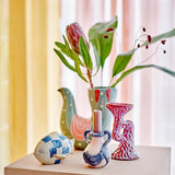Bloomingville Ivalie Kerzenhalter, Pink, Steingut – einzigartiges Design mit reaktiver Glasur