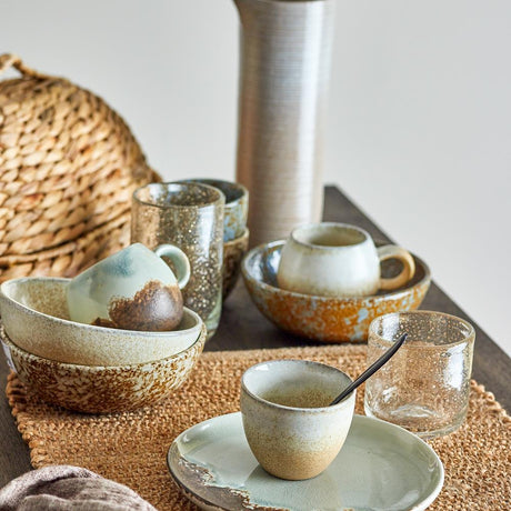 Bloomingville Paula Frühstücksset Natur Steingut 12-teilig – komplettes Frühstücks-Set