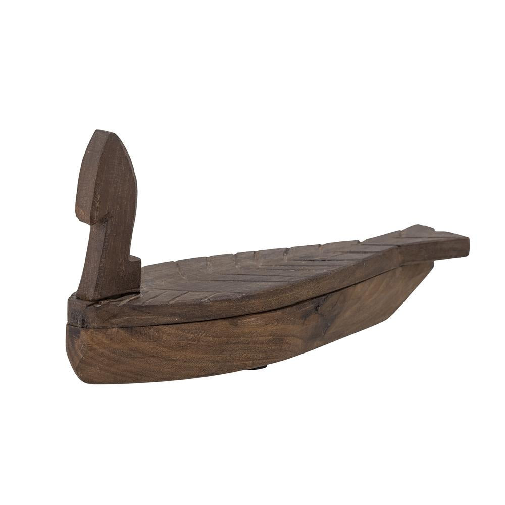 Bloomingville Hamida Box mit Deckel aus recyceltem Holz, braune Schmuckbox im mediterranen Stil