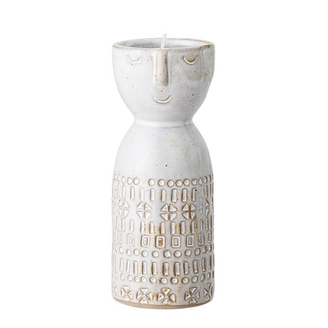 Bloomingville Embla Vase Weiß Steingut 6 x 14,5 cm Dekovase Dänisches Design