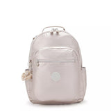 Kipling SEOUL, großer Rucksack, Metallic Glow (beige), Laptoprucksack 15 Zoll mit viel Stauraum
