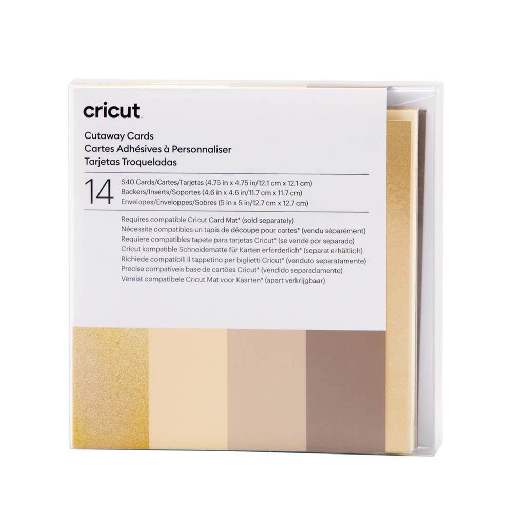 Cricut Cutaway Cards Neutral S40 Klebekarten mit Hintergrundblätter 14 Stück