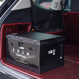 NILS CAMP faltbare Campingbox mit Tischfunktion 50L in Schwarz - stabile Reisebox