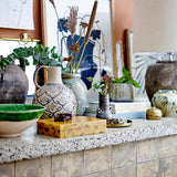 Bloomingville Casaya Vase braun L10 cm aus Steingut – dekorative Vase für Wohnzimmer