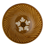 Bloomingville Heikki Schale – braune Steingutschale mit geprägtem Muster, Ø 19 cm