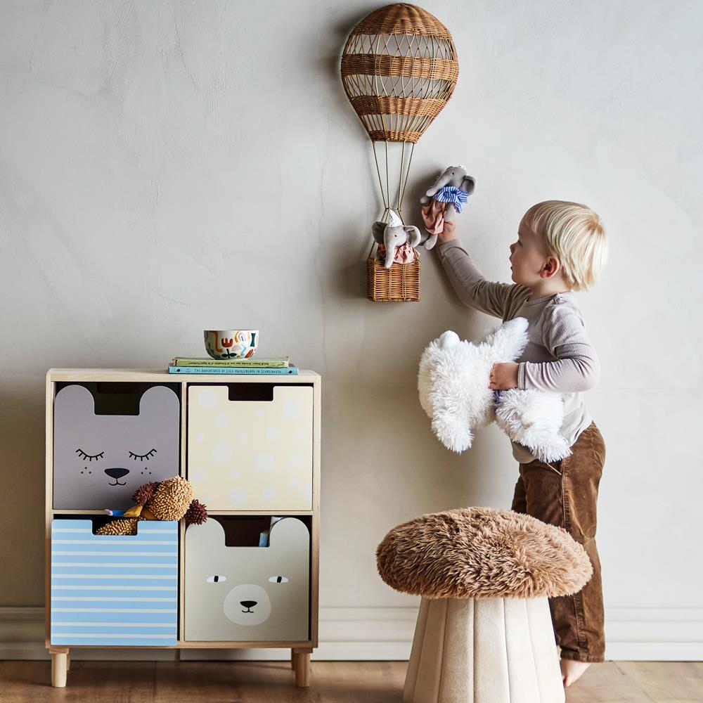 Bloomingville MINI Bertil Pouf bunt - Kinder Sitzhocker mit Stauraum Look weich Wohnzimmer & Kinderzimmer
