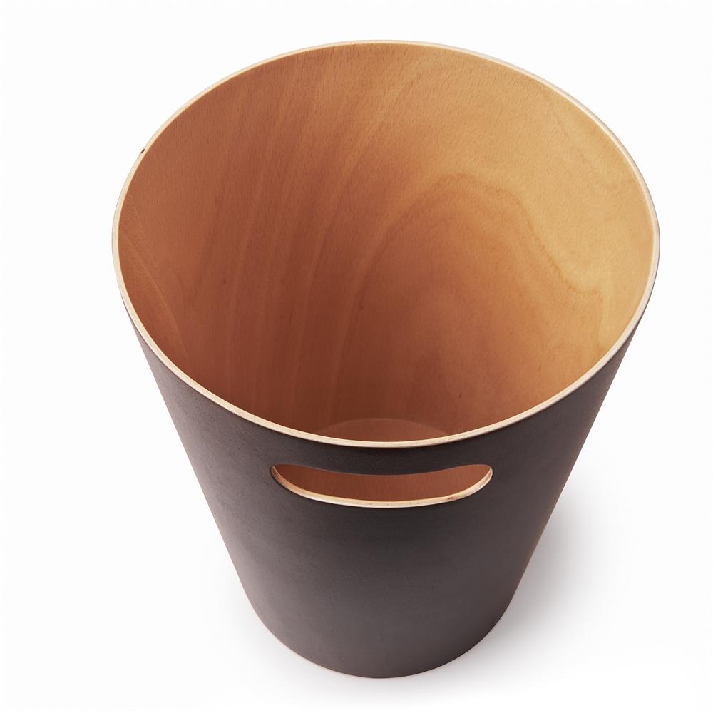 Umbra Woodrow Abfalleimer, Espresso/Holz, 7,5 Liter, Zweifarbiger Papierkorb
