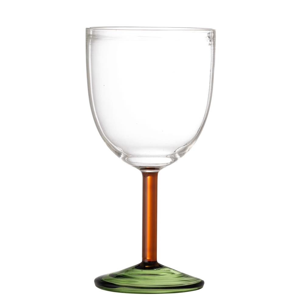 Bloomingville Martine Weinglas aus Glas in Bunt 220 ml – modernes Weinglas für Tischdeko