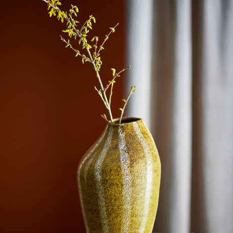 Bloomingville Abella Vase Steingut gelb 35,5 cm dekorativ