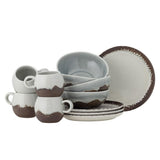 Bloomingville Paula Frühstücksset Braun Steingut 12-teilig – komplettes Frühstücks-Set