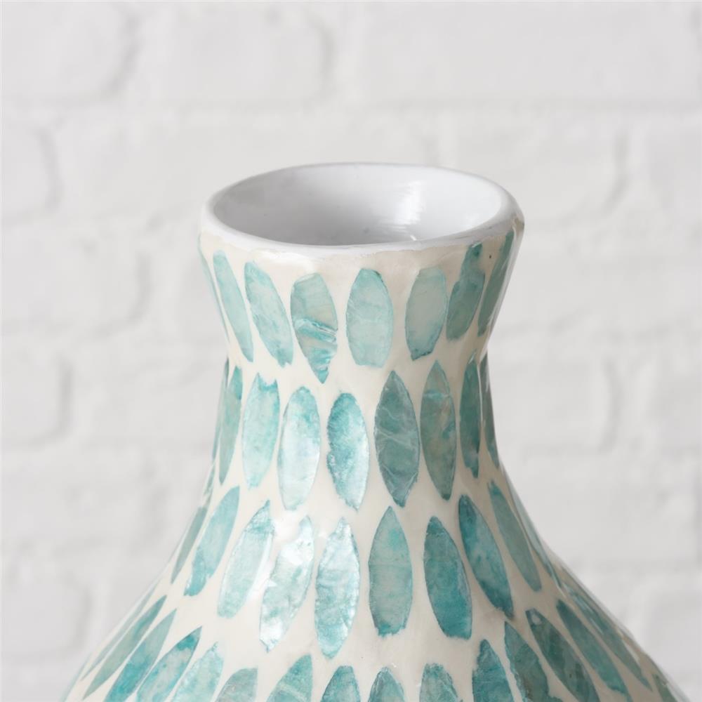 BOLTZE Vase Livas dekorative Vase Bambus Capiz rund 31 cm