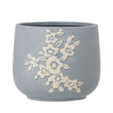 Bloomingville Betino Blumentopf blau D16 cm aus Steingut – Pflanztopf für Wohnzimmer