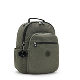 Kipling SEOUL L, Großer Rucksack, Green Moss (grün), 27L, mit 15-Zoll-Laptopfach