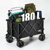 NILS CAMP XXL Bollerwagen faltbar 180L in Schwarz - Campingwagen für Strand & Garten