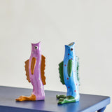 Bloomingville Mako Vase 2er Set bunt - Steingut Fisch Vase handbemalt für Wohnzimmer & Deko