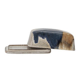 Bloomingville Jules Butterdose, Braun/Blau, Steingut, dänisches Design