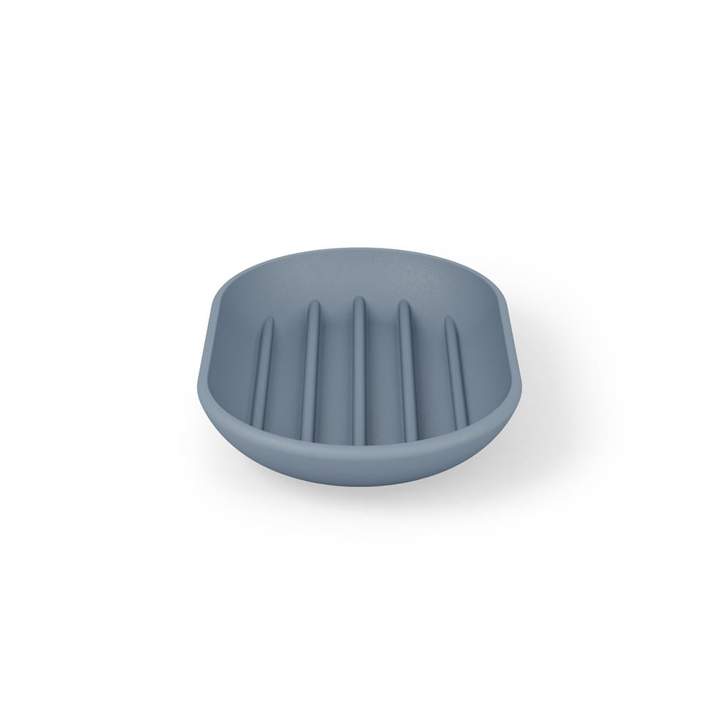 Umbra Touch Seifenschale, ovale Seifenablage mit Soft Touch Finish, in Schieferblau