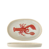 Bloomingville Hadden Servierplatte Steingut rot Hummer Motiv 29 cm