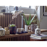 Bloomingville Abas Blumentopf 12 x 12 cm Schwarz Braun Tribal Terrakotta Übertopf dänisches Design