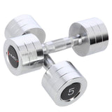 Kurzhantel Set 2x 5 kg verchromt Stahl | HMS CHD