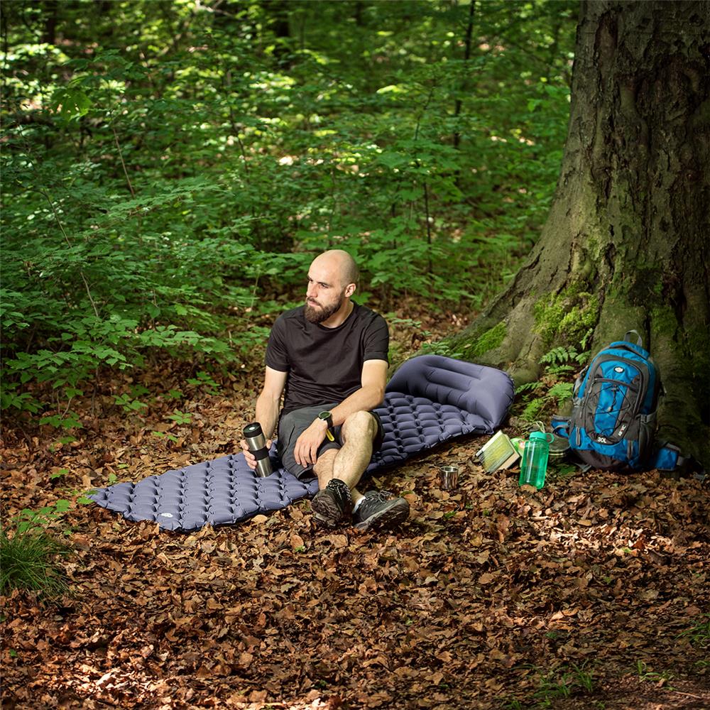 NILS CAMP Campingmatte leicht in grau mit Luftpumpe Outdoor Trekking Reisen