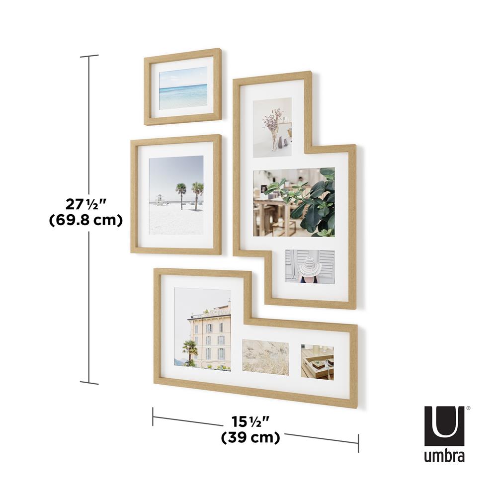 Umbra Mingle Galerie Bilderrahmen-Set und Fotocollage in Natur, 4-teilig