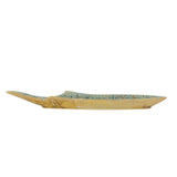 Bloomingville Hadden Servierplatte Grün Steingut Fischform mediterran 42cm