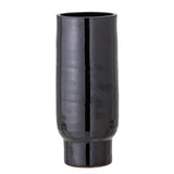 Bloomingville Vefa Dekovase 11,5 x 28,5 cm Schwarz Terrakotta Blumenvase Vase dänisches Design