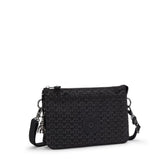 Kipling RIRI, Kleine Umhängetasche, Signature Emb (schwarz), Schultertasche, Crossbody