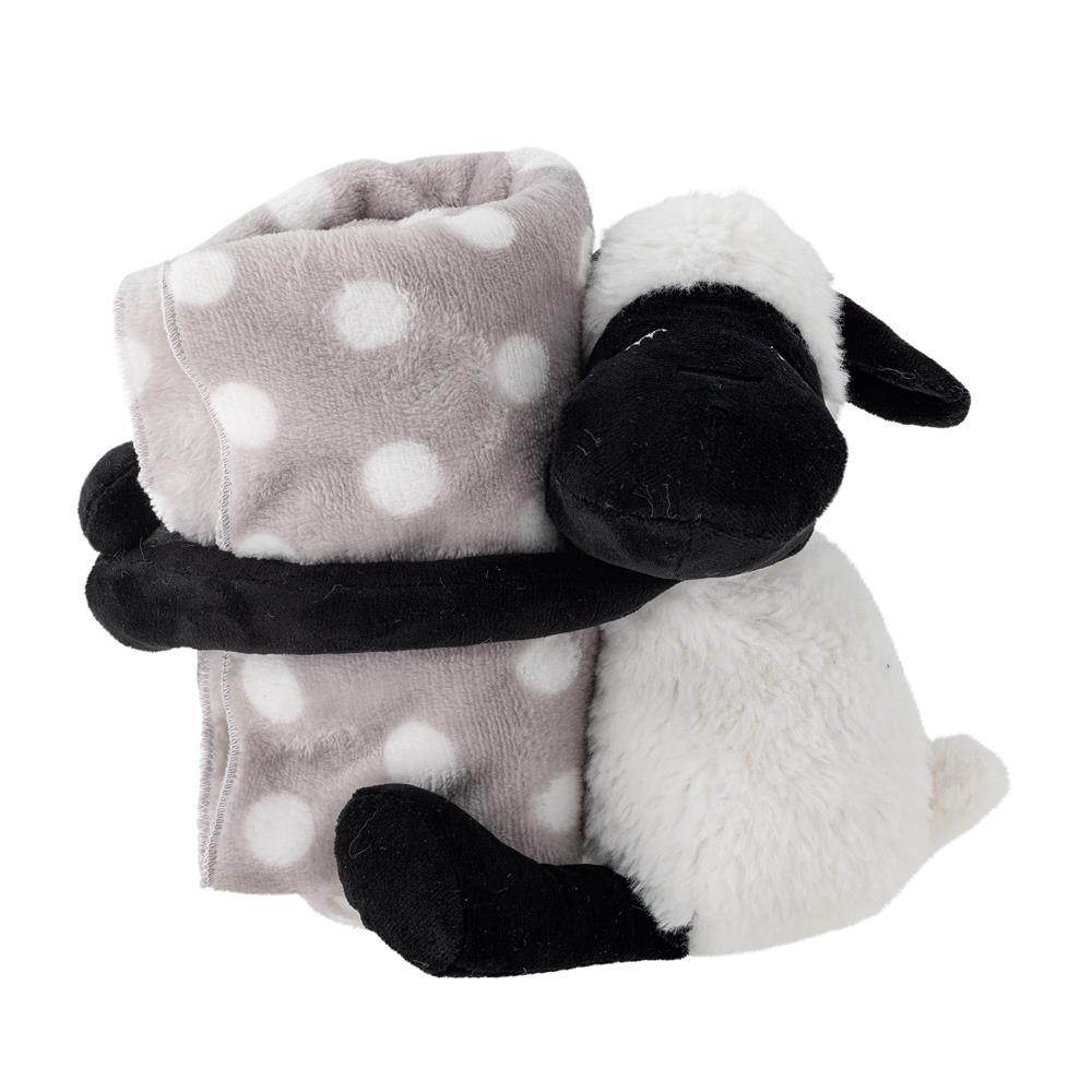 Bloomingville MINI Dolly Plüschtier mit Decke aus Polyester, Weiß, 2er Set