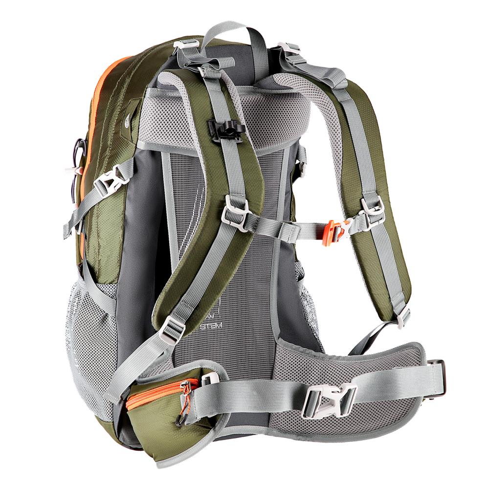 NILS CAMP Trekkingrucksack Rambler 40L in Grün - Outdoor Rucksack mit Belüftung & Regenhülle