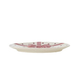 Bloomingville Bowie Teller 4er Set 20,5 cm rosa Steingut mit Schleifenmotiv Dessertteller Weihnachten
