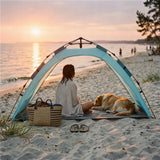 NILS Wurfzelt automatisch in blau für Strand Camping und Garten UV Schutz leicht